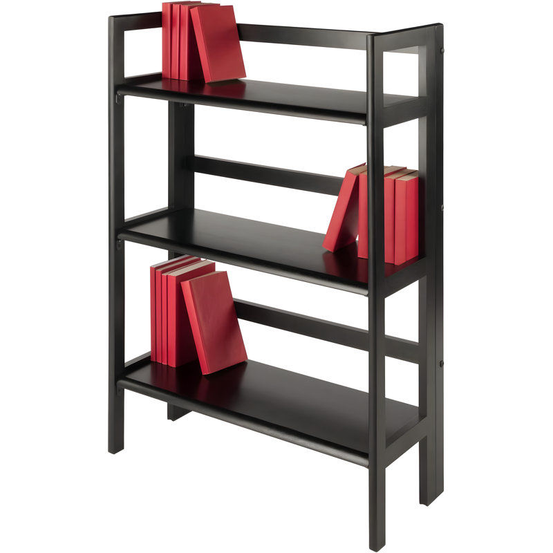 3-Tier Stackable Folding Wood Shelving Unit For Books And Display, Space-Saving Storage Solution
