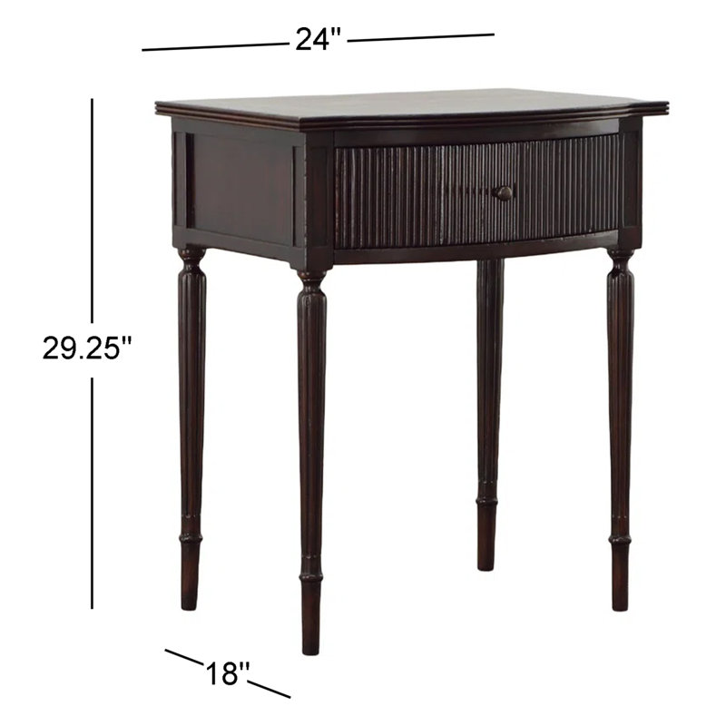 Amarine Solid Wood End Table with Storage