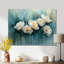 «Winter Blue Watercolor Peony Elegance III», reproduction d'art sur toile encadrée-178314970-67700888