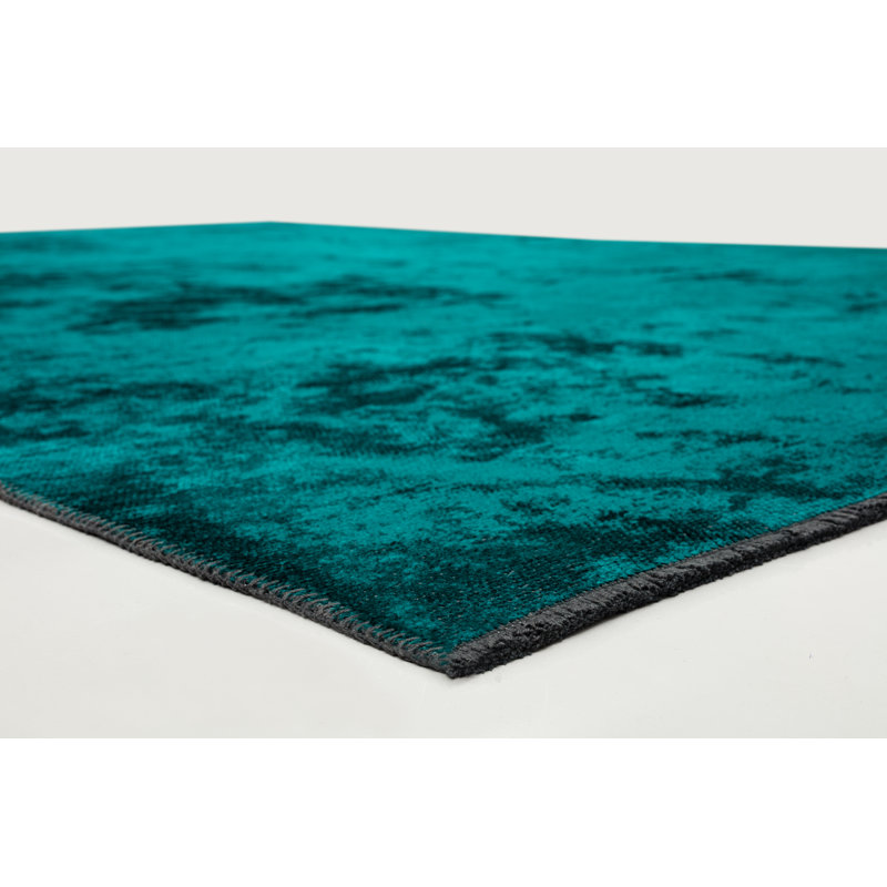 Rapture Teal Abstract Luxury Area Rug, Rectangle 7'10" x 11'2"