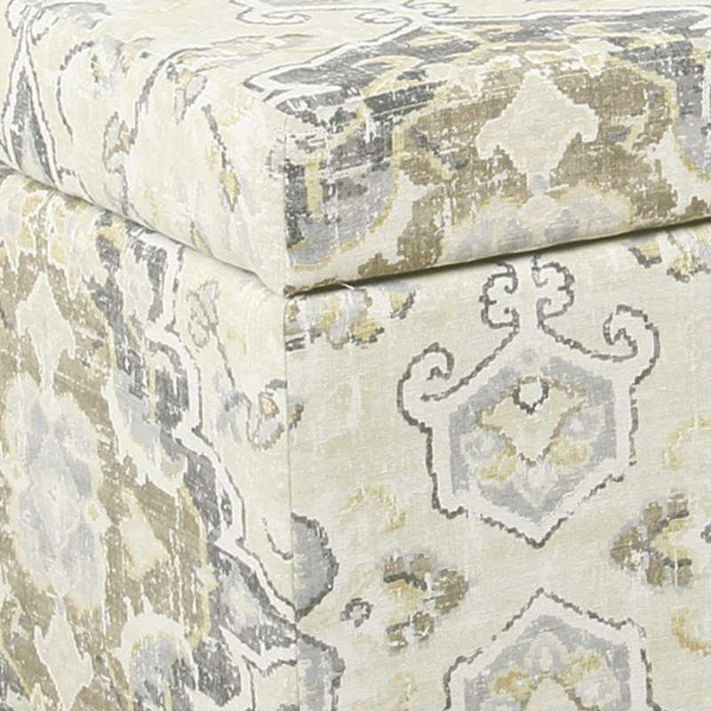Banc de rangement rembourré Auerbach, Brun et blanc