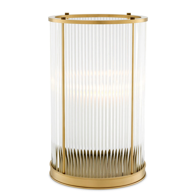 Ouragan en verre et métal Mayson, H 10,83 po x l 6,5 po x P 6,5 po, Transparent / Doré