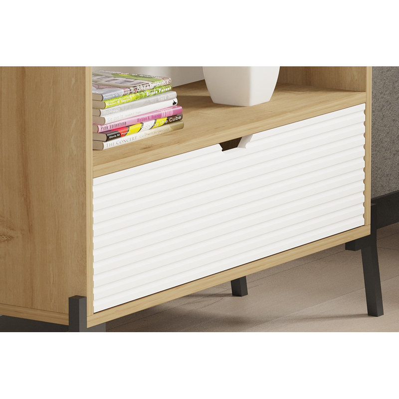 Bibliothèque standard H 63 "x l 32,9" Jenne, Chêne saphir / blanc