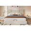 Grand lit plateforme tapissier avec système de rangement hydraulique, sans sommier tapissier, beige