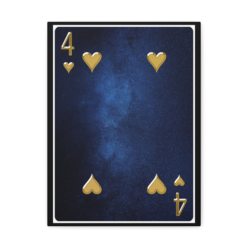 «Four of Hearts Space», carte de jeu sur toile, art mural