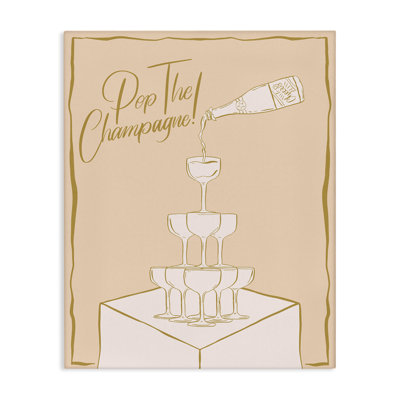  Art mural sur toile Pop The Champagne par Hey Bre! Creative Studio