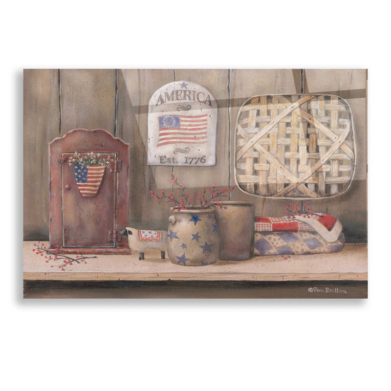 America Est. 1776 par Pam Britton - Peinture sans cadre, H 12 po x l 16 po x P 0,2 po