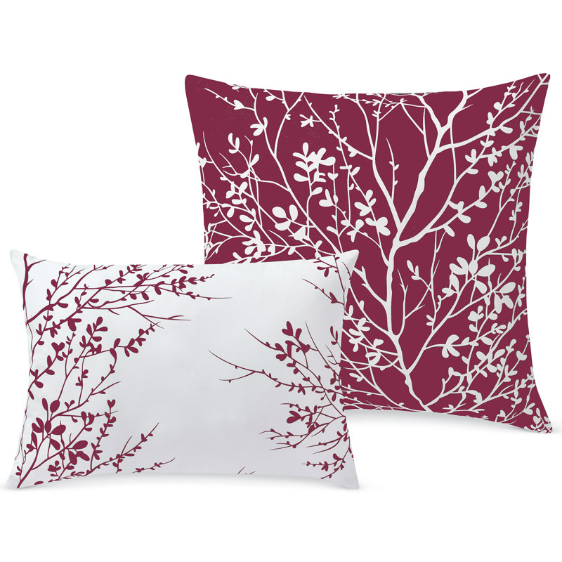 Ensemble d'édredon réversible en microfibre 6 pièces, Édredon double / grand + 2 taies décoratives + 2, Rouge