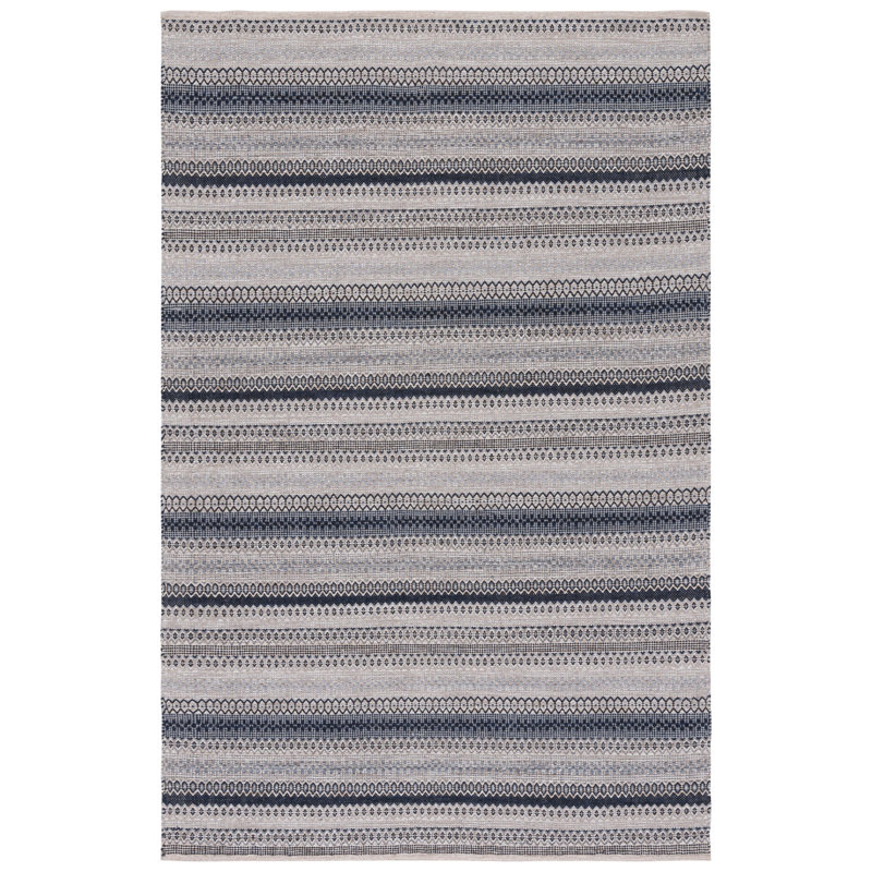 Jeanella Flat Weave Cotton Striped Rug, Rectangle 4' x 6'