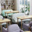 Banc rembourré en coton et lin Cafe Milk Tea Shop-101432948