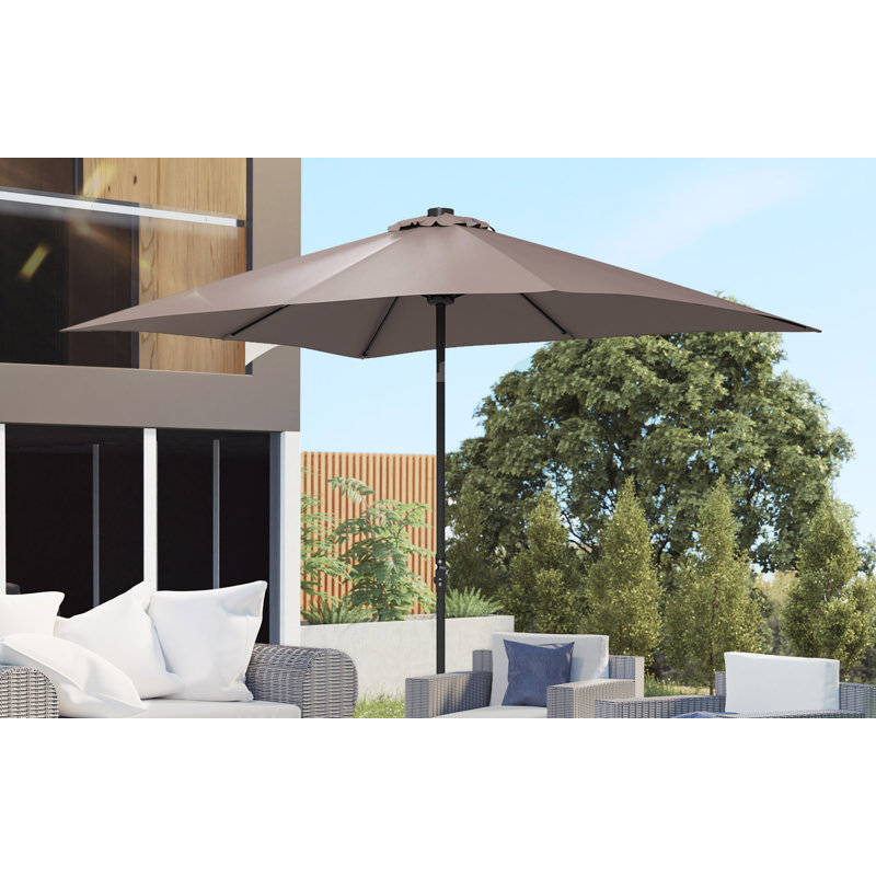 Parasol solaire, parasol de patio à lumière DEL pour table ou base, Brun