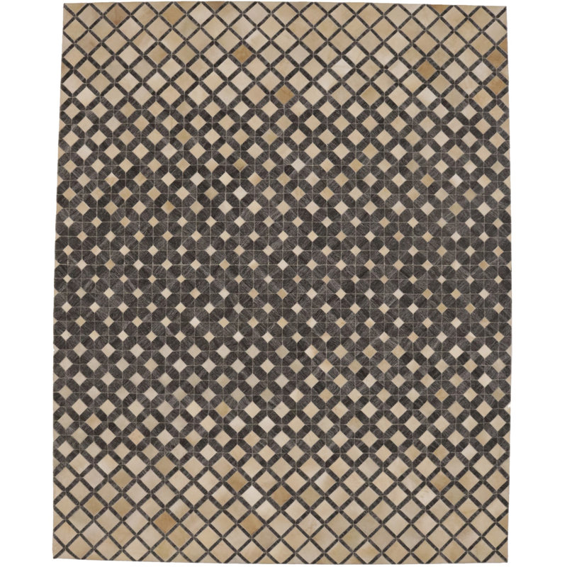 Tapis gris moderne en similicuir 8X10