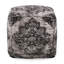 Pouf carré Sellek, noir et beige