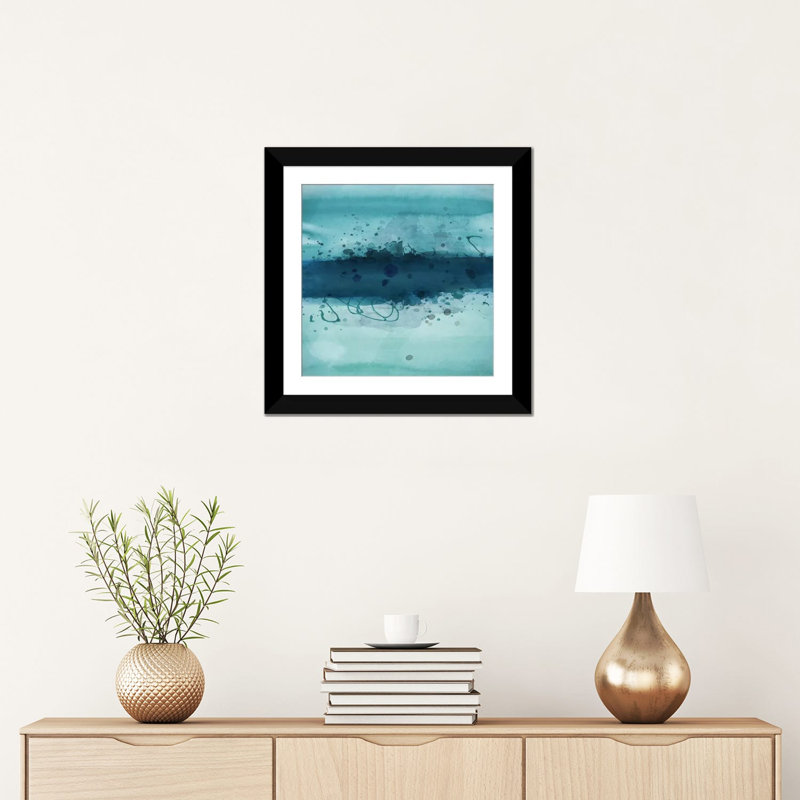 «Into The Deep I», impression sur toile, H 16 po x l 16 po x P 1 po, Papier d'art encadré noir, Blanc