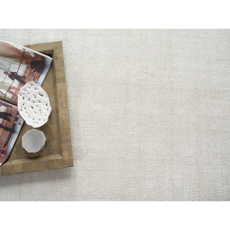 Catalina handloomed Wool/Bamboo Silk Ivory Area Rug, 9'X12'