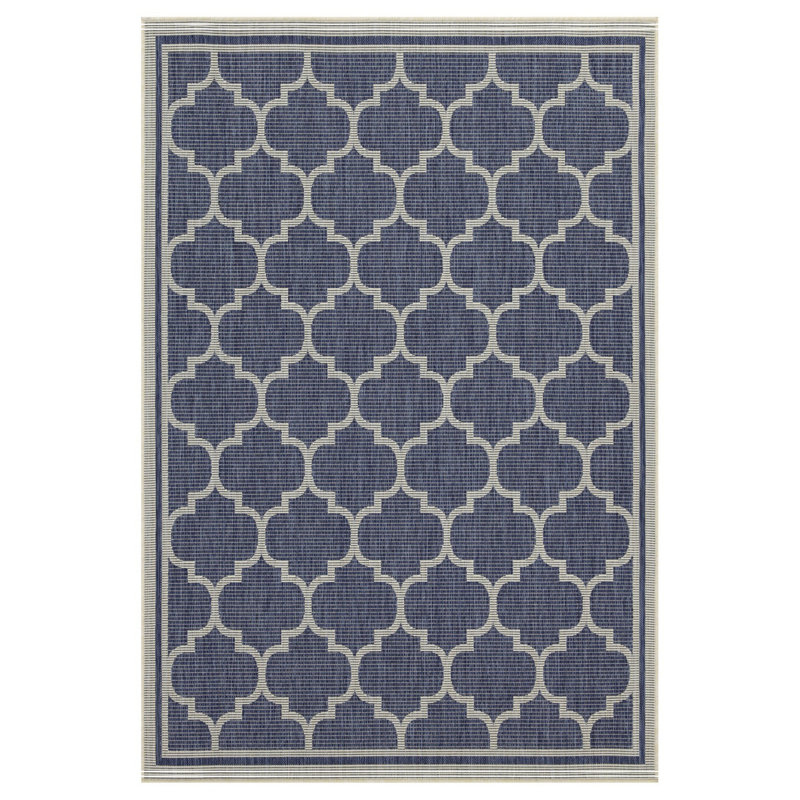 Blue Indoor/Outdoor Area Rug, Runner 2'7" x 7'3"