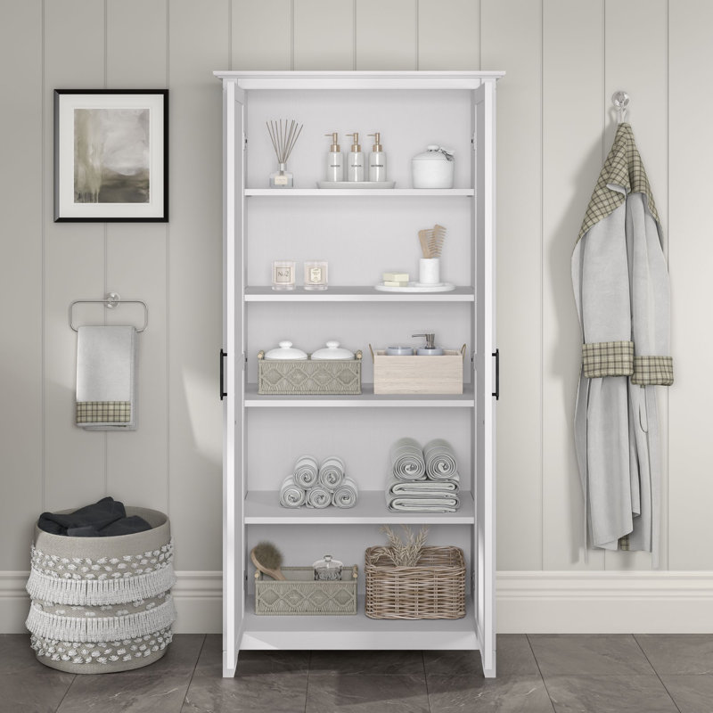 Huckins Free-Standing Bathroom Cabinet, Pure White Oak