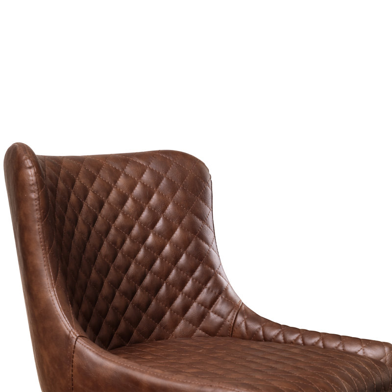 Precilla Upholstered Counter Stool with Metal Frame, Brown