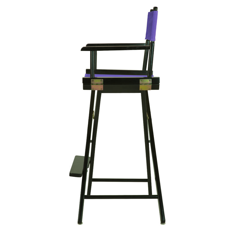 30" Folding Director Chair with Canvas, Black, Purple