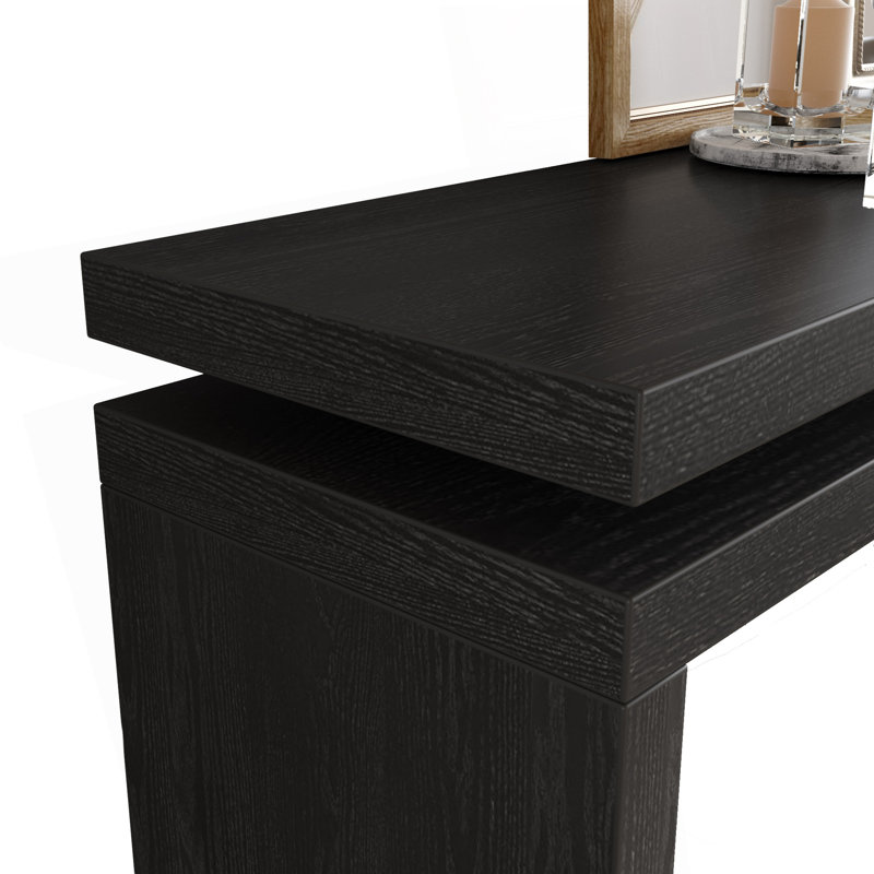 Console Farmhouse, table de hall d'entrée rétro, table de canapé derrière, Noir