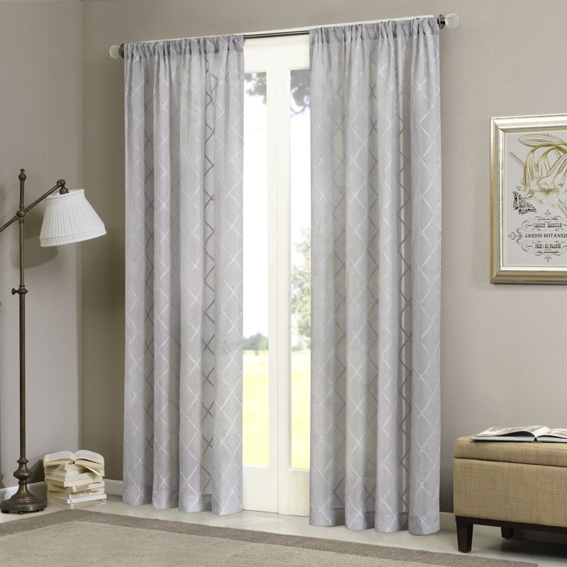 Panneau de rideau simple diaphane Irina Nirod, Gris, L 50 po x L 84 po