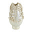 Cream Ceramic Floral 3D Decorative Vase with Iridescent Glaze, 9" x 9" x 17"