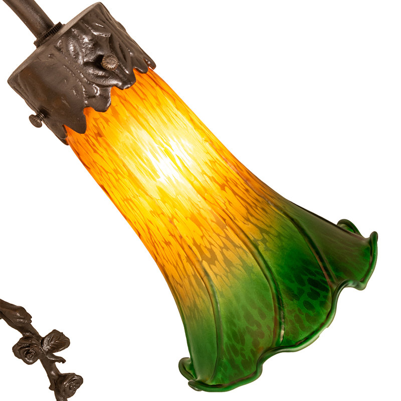 Meyda Tiffany & Stained Glass Table Lamp, Amber/Green