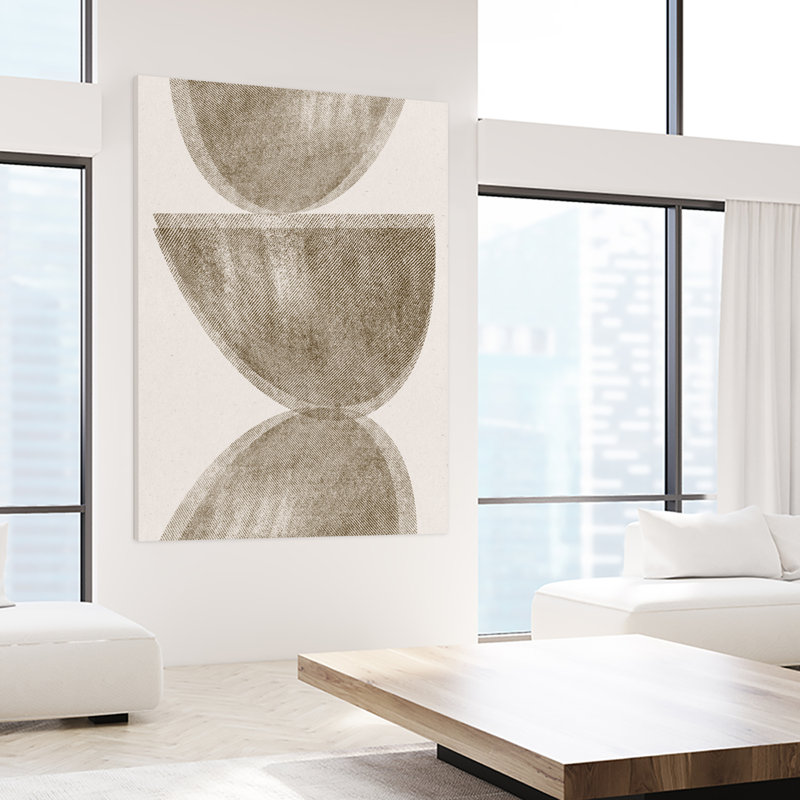 " Brown Geometric Balance No.3 " by THE, 72" H x 48" W