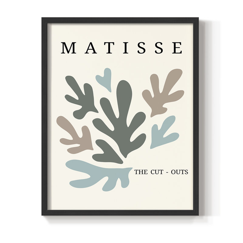 Matisse CDII, reproduction encadrée - bois massif, H 20 po x l 16 po, Cadre simple noir