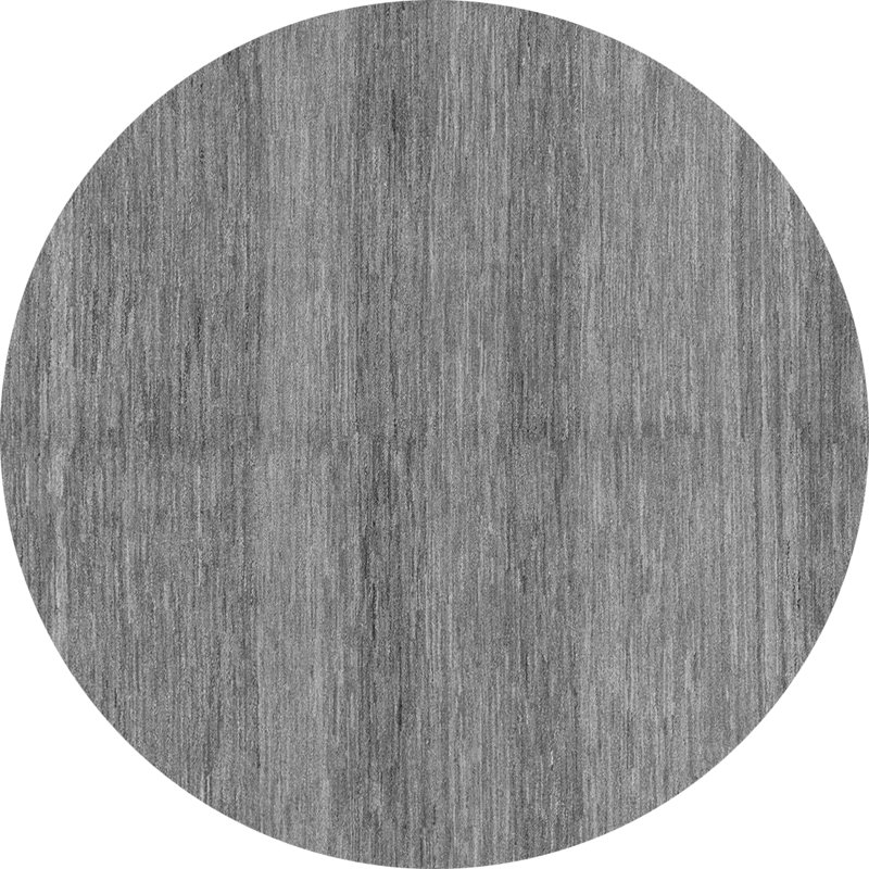 Tapis gris tissé à la machine Bieber, Rond 7 pi