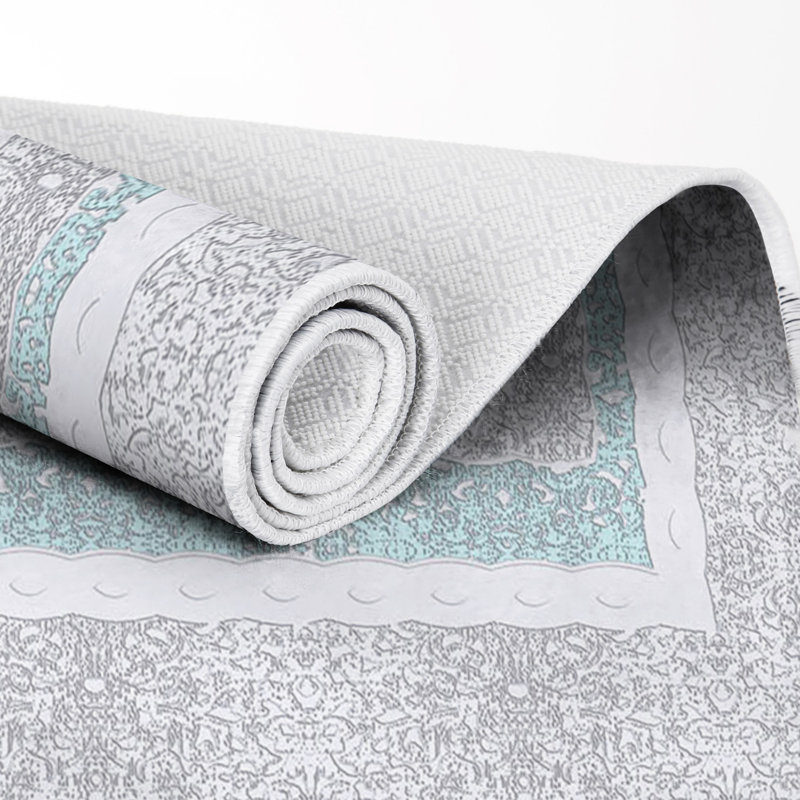 Ensemble de tapis de bain 2 pièces Sarah, Gris/vert