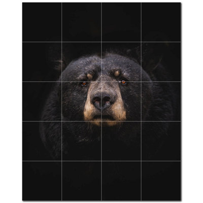 Murale en céramique satinée Bear Photo 4,25 po x 4,25 po