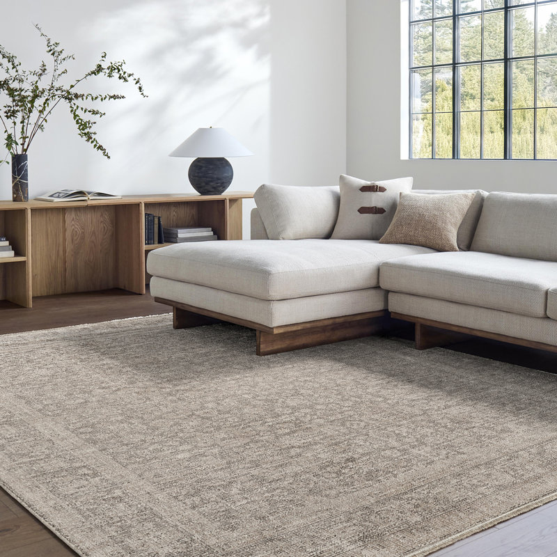 Galey Alix x Livabliss Maria Elena V-Vintage Ivory Brown Traditional Vintage Boho Fringe Living Dining Bedroom Rug