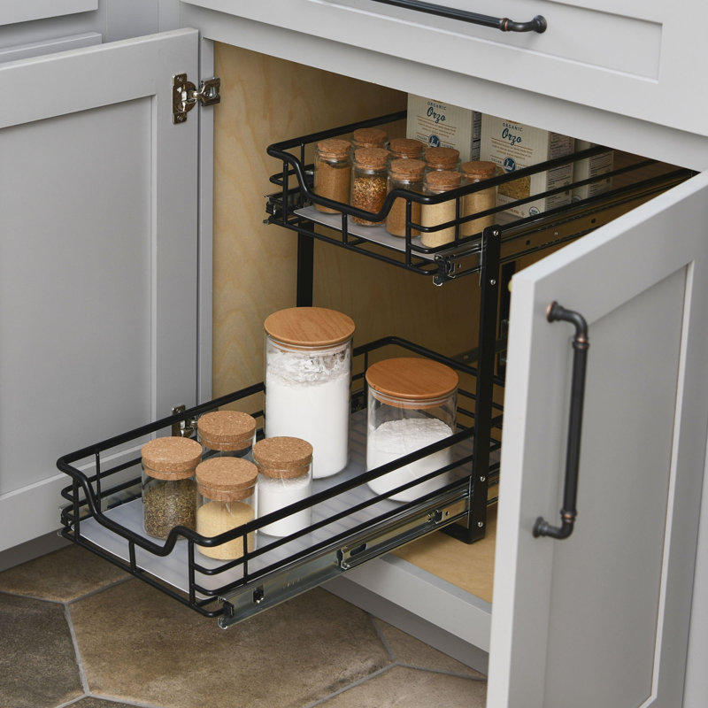Elizandra Pull Out Drawer, 21" D, 11.8" W, Black