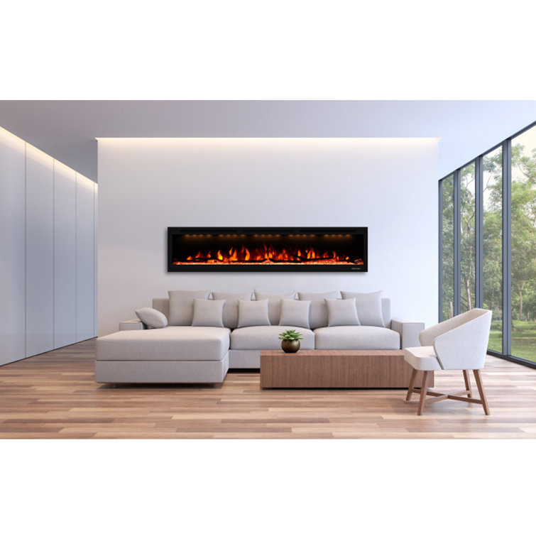 Latitude Run® Nazaret Recessed Wall Mounted Electric Fireplace Insert u0026  Reviews | Wayfair
