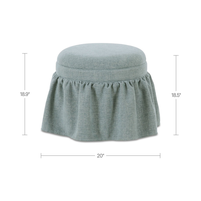 Heidi Storage Ottoman Light Blue, Blue