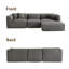 Canapé de luxe en velours à double aiguille 4 places avec repose-pieds détachable et coussins décoratifs-35077754