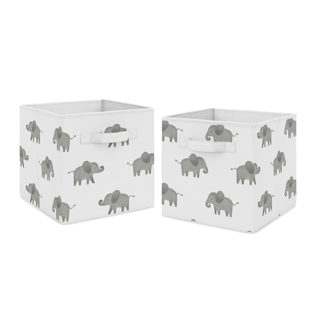 Elephant Fabric Bin (Set of 2) Sweet Jojo Designs