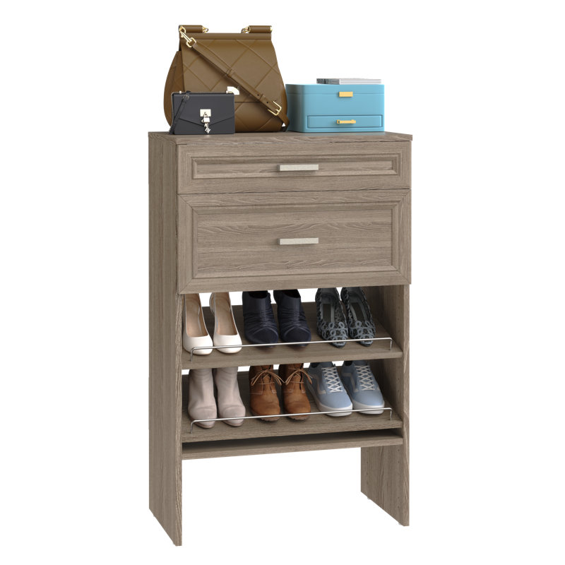 SuiteSymphony Base Unit With Drawers & Shoe Shelves, Brown/Gray