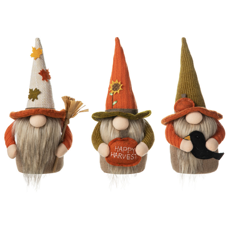 Ensemble de 3 gnomes décoratifs d'automne