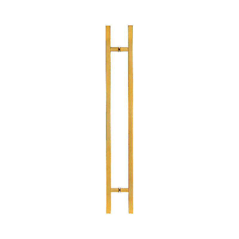 Poignée de porte longue, poignée d'entrée en forme de «H» carrée, acier inoxydable 304, Doré, H 60 po x l 3,35 po x P 3,35 po