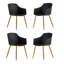 Topsham 4 Person Dining set - a Round Plastic Dining Table with Wooden Legs and a Set of 4 Faux Leather Cushion Padded Dining Chairs for Dining Room - Modern Dining Table Set-1012494483