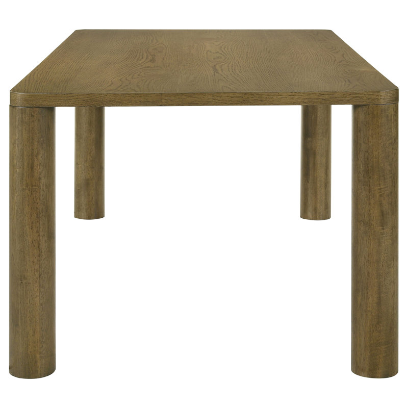 Brown Oak Rectangular Dining Table