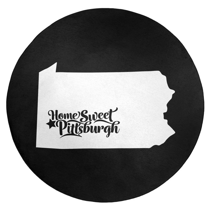 Tapis en poly-chenille pittsburgh pennsylvanie, Rond 5 pi