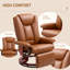 HOMCOM Manual Recliner Chair with Footrest Swivel Reclining Armchair-826548725-826548720
