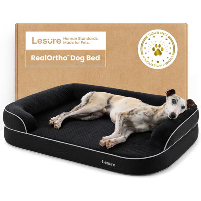 Canapé orthopédique Lesure RealOrtho 3 couches en mousse à mémoire de forme avec housse amovible pour chien