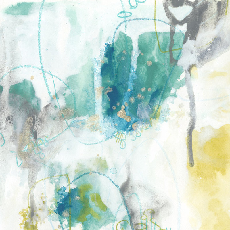 Reproduction d’art sur toile tendue « aquatic atmosphere ii » par june erica, H 72 po x l 72 po x P 1,5 po
