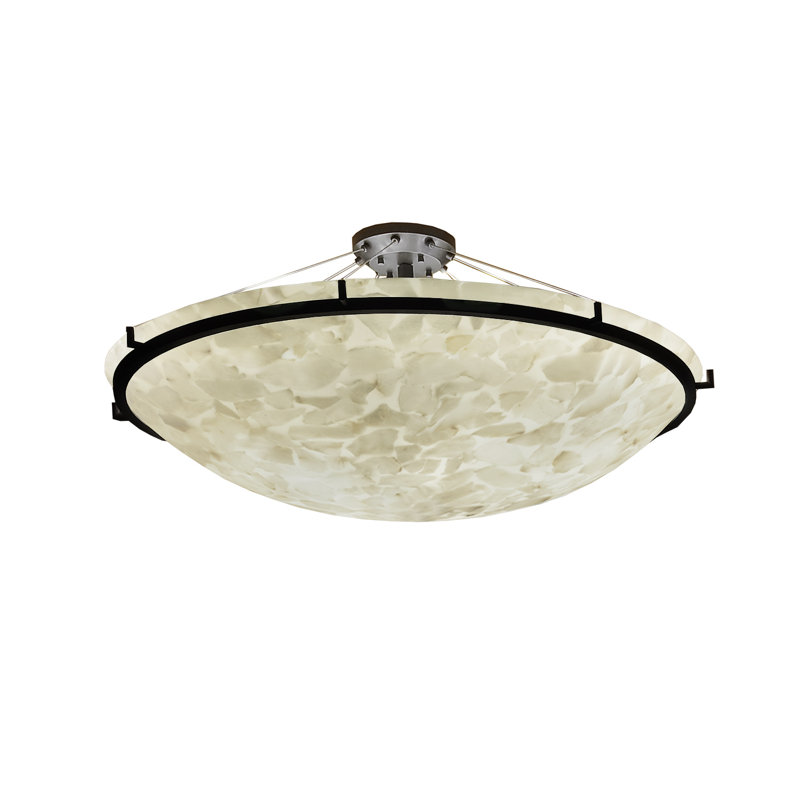 Plafonnier semi-encastré à 8 lumières l 51 po Alabaster Rocks, Noir mat, No