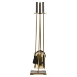 Modern Ember Harper Fireplace Tool Set - Includes Brush, Shovel, Fire Poker and Stand - Steel