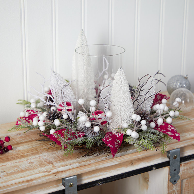 Holiday Lighted Forest Berry Candelabrum